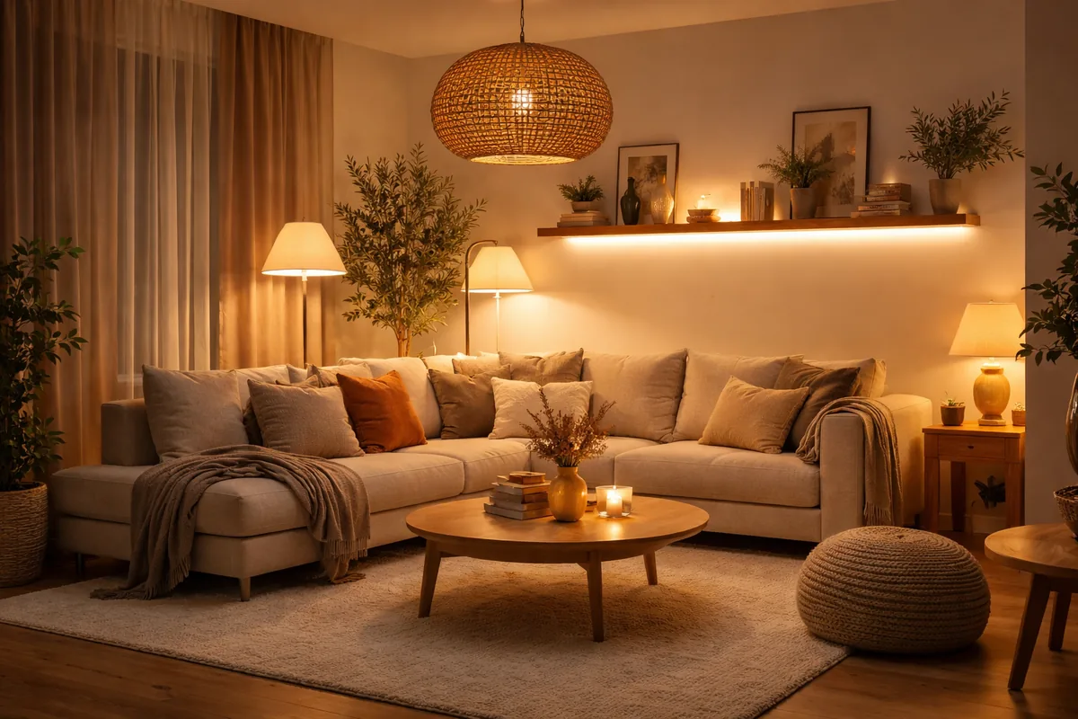 Comment optimiser l'éclairage d'un salon de 25 m² pour une ambiance chaleureuse